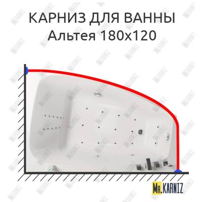 Карниз для ванны Aquatika Альтея 180х120 Усиленный 20 мм MrKARNIZ
