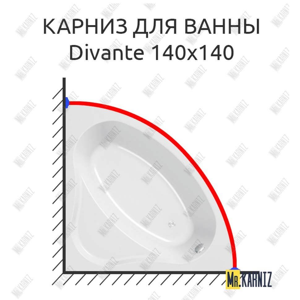Карниз для ванны Kolpa-San Divante 140х140 Усиленный 20 мм MrKARNIZ