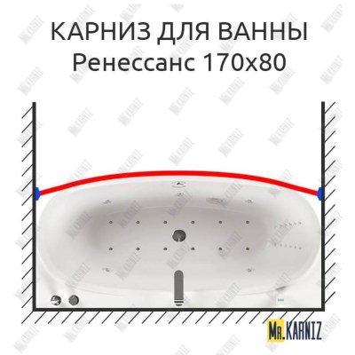 Карниз для ванны Aquatika Ренессанс Передний борт 170х80 Усиленный 20 мм MrKARNIZ