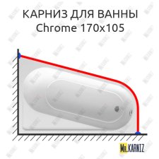 Карниз для ванны Ravak Chrome 170х105 Усиленный 25 мм MrKARNIZ
