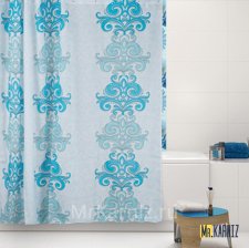 Штора для ванной DAMASK голубая