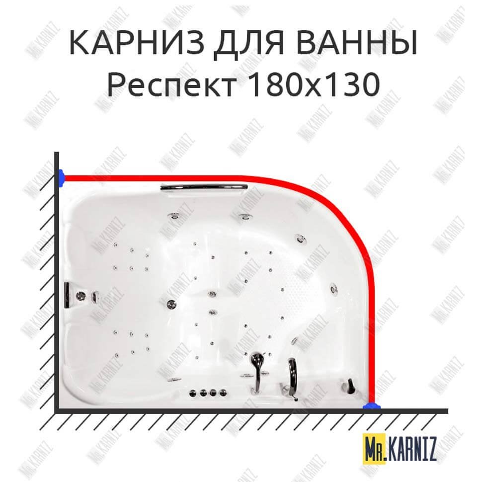 Карниз для ванны Triton Респект 180х130 Усиленный 20 мм MrKARNIZ